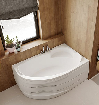 Ванна акрил.  Массандра 170*110 правая Premium белая MIRSANT +каркас + панель